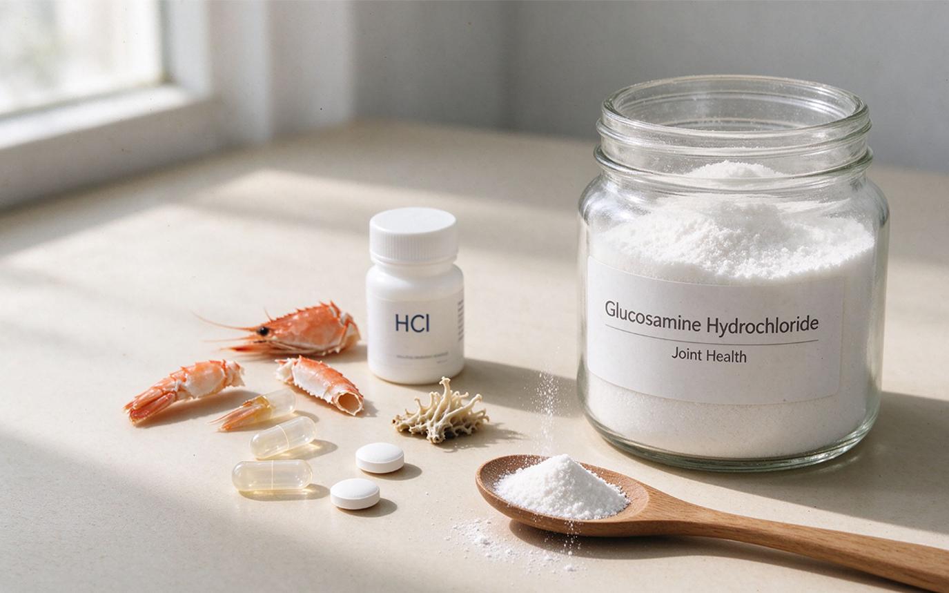 Glucosamine Hydrochloride Source and Usage.png